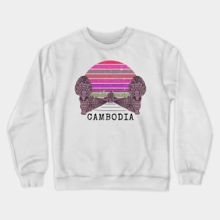 Angkor Thom Majesty: Cambodia's Ancient Wonder -- Purple Edition Crewneck Sweatshirt